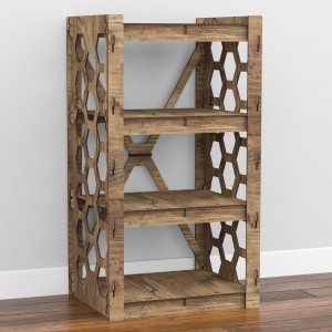 Hexagonica Комод на 3 ящика черные корзинки Honeycomb 3В (750В х 413Ш х 345Г)