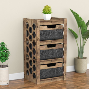 Hexagonica Комод на 3 ящика черные корзинки Honeycomb 3В (750В х 413Ш х 345Г)