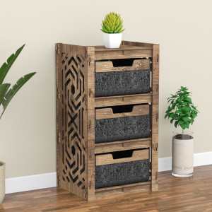 Hexagonica Комод на 3 ящика черные корзинки Chevron 3В (750В х 413Ш х 345Г)