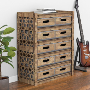 Hexagonica Комод на 10 ящиков серые корзинки Arabic 10В (900В х 750Ш х 345Г)