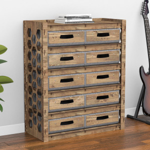 Hexagonica Комод на 10 ящиков серые корзинки Honeycomb 10В (900В х 750Ш х 345Г)