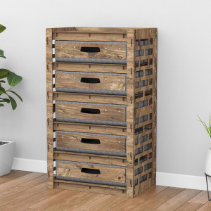 Hexagonica Комод на 5 ящиков серые корзинки Brickwall 5В (900В х 528Ш х 345Г)