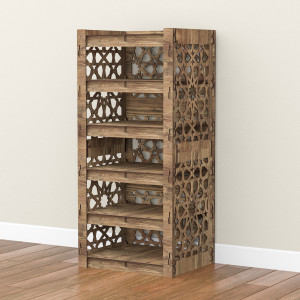 Hexagonica Комод на 5 ящиков серые корзинки Arabic 5В (900В х 413Ш х 345Г)