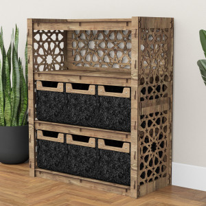 Hexagonica Комод на 6 шухляд чорні кошики Arabic 6М (900В х 750Ш х 345Г)