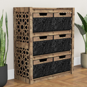 Hexagonica Комод на 6 ящиков черные корзинки Arabic 6В (900В х 750Ш х 345Г)
