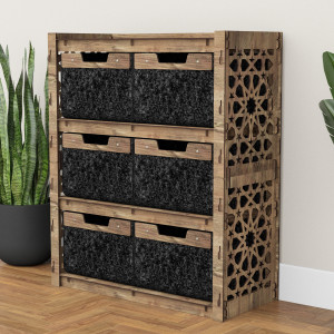 Hexagonica Комод на 6 ящиков черные корзинки Arabic 6В (900В х 750Ш х 345Г)