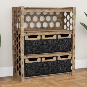 Hexagonica Комод на 6 ящиков черные корзинки Honeycomb 6М (900В х 750Ш х 345Г)