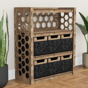 Hexagonica Комод на 6 ящиков черные корзинки Honeycomb 6М (900В х 750Ш х 345Г)