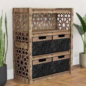Hexagonica Комод на 4 ящика черные корзинки Arabic 4В (900В х 750Ш х 345Г)