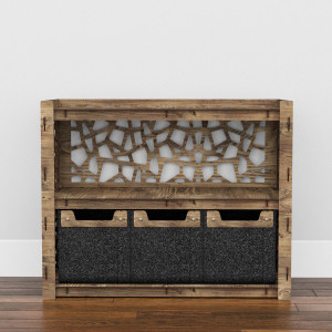 Hexagonica Низький Комод на 3 шухляди чорні кошики Stones 3М (600В х 750Ш х 345Г)