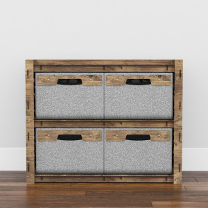 Hexagonica Низький Комод на 4 шухляди сірі кошики Stones 4В (600В х 750Ш х 345Г)