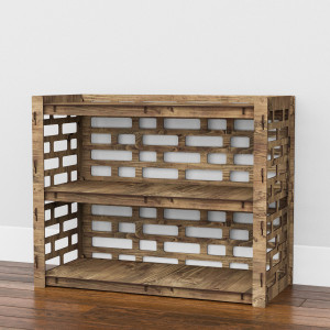 Hexagonica Низький Комод  на 5 шухляд чорні кошики Brickwall 3М+2В (600В х 750Ш х 345Г)
