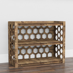Hexagonica Низкий Комод на 2 ящика черные корзинки Honeycomb 2В (600В х 750Ш х 345Г)