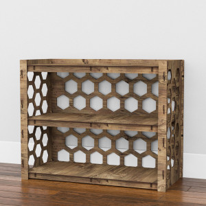 Hexagonica Низкий Комод на 5 ящиков серые корзинки Honeycomb 3М+2В (600В х 750Ш х 345Г)