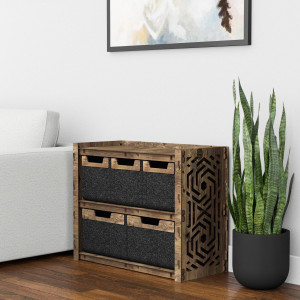 Hexagonica Низький Комод  на 5 шухляд чорні кошики Chevron 3М+2В (600В х 750Ш х 345Г)