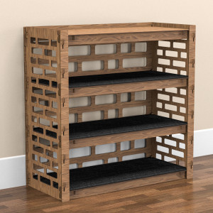 Hexagonica Полка Для Обуви на 4 полки Brickwall (750В х 750Ш х 345Г)