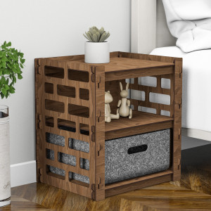 Hexagonica Прикроватная Тумба Brickwall с серым ящиком 1В (450В х 413Ш х 345Г)