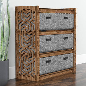 Hexagonica Комод на 6 корзинок серых Chevron 6В (750В х 750Ш х 300Г)