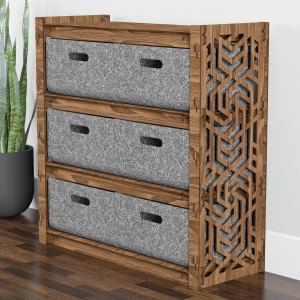 Hexagonica Комод на 6 корзинок серых Chevron 6В (750В х 750Ш х 300Г)