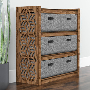 Hexagonica Комод на 6 ящиков серые корзинки Flower 6В (750В х 750Ш х 300Г)