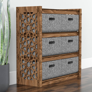 Hexagonica Комод на 6 ящиков серые корзинки Arabic 6В (750В х 750Ш х 300Г)