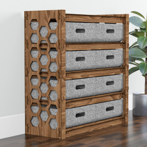 Hexagonica Комод на 8 ящиков серые корзинки Honeycomb 8В (750В х 750Ш х 300Г)